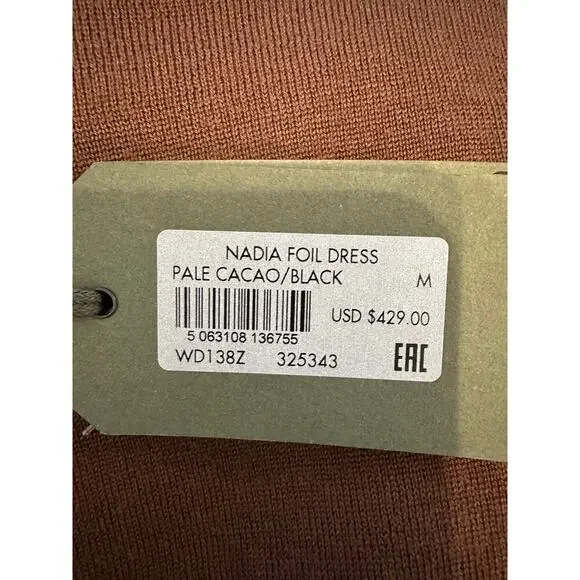 ALLSAINTS Nadia Foil Midi Dress Wool 2-in-1 Size Medium NWT - Picture 8 of 16